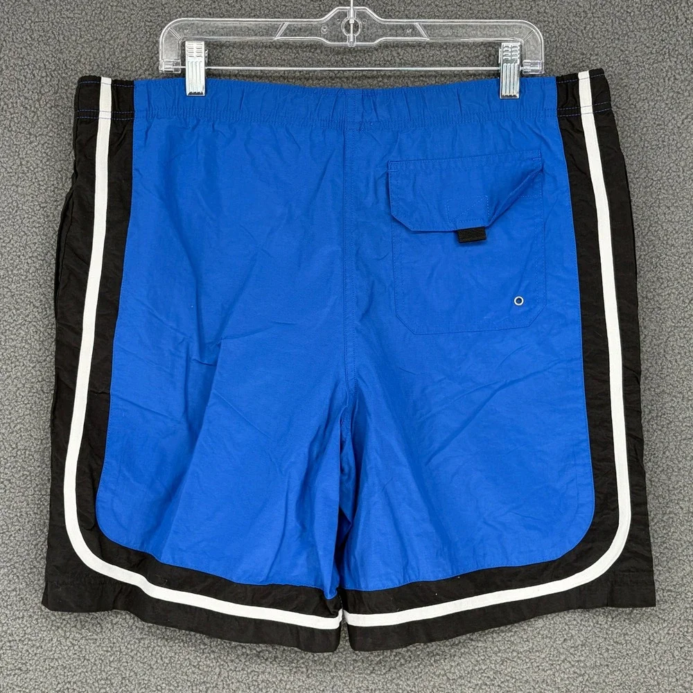 Polo Sport Ralph Lauren Mens Blue Black Side Stripe Swim Trunks Size M RN 41381